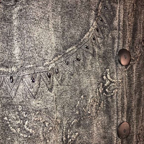 Flashback Gray Mixed Embroidered Jacket, Size L - Picture 5 of 10